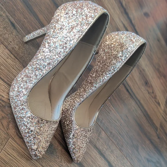 Charlotte Russe Sparkling Gold Heels - Picture 2 of 5